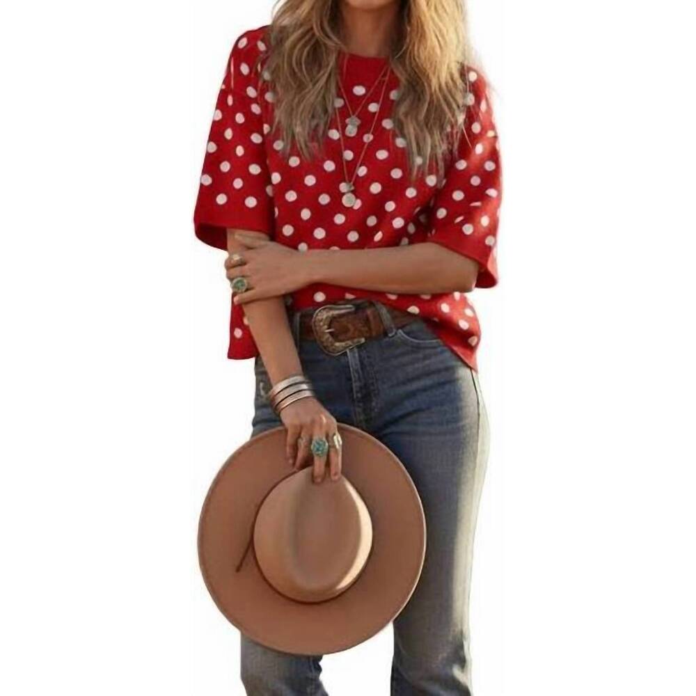 NEW SEWN AND SEEN polka spots sweater in red
